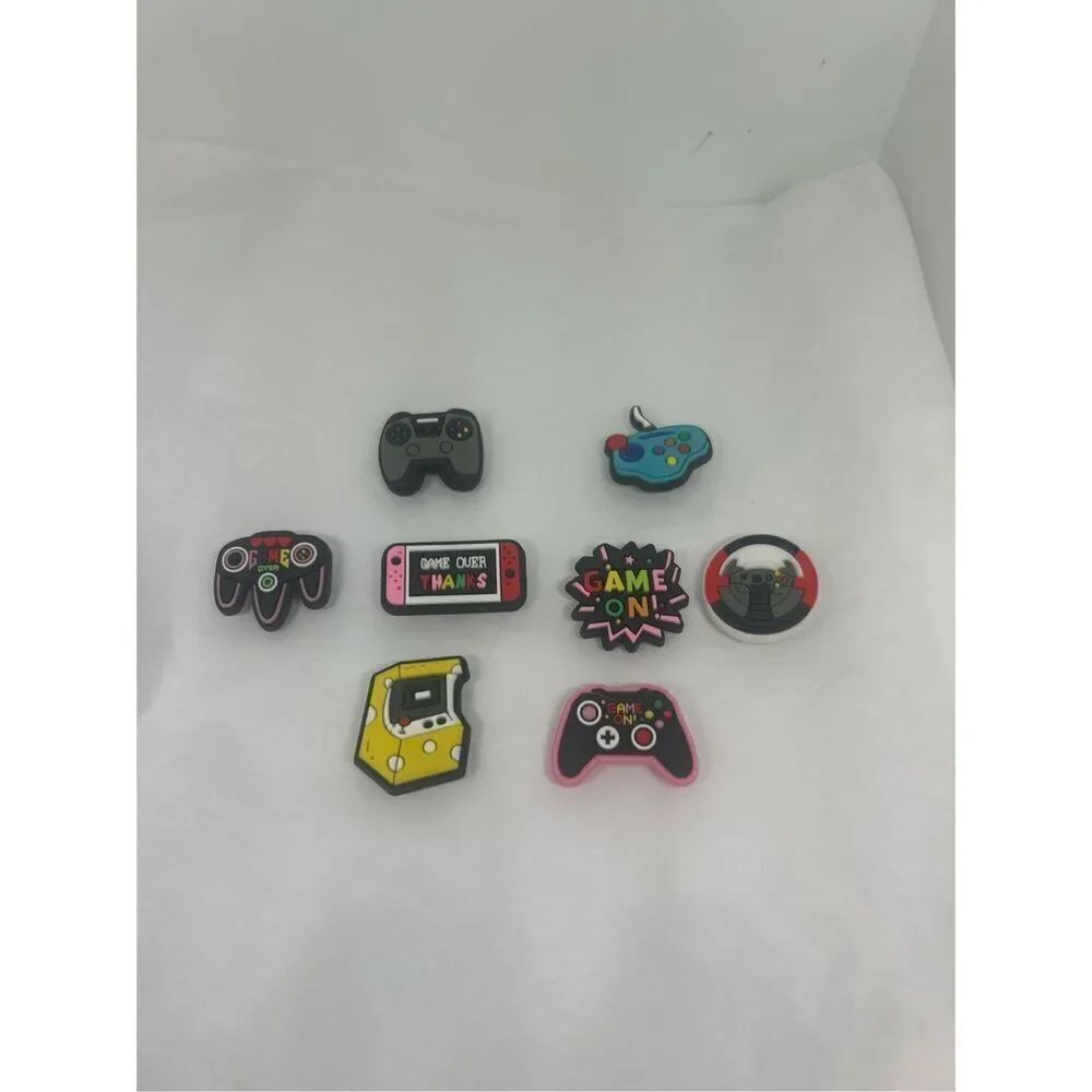 Set of 8 Gamer Shoe Charms – Controllers, Consoles & Game Icons